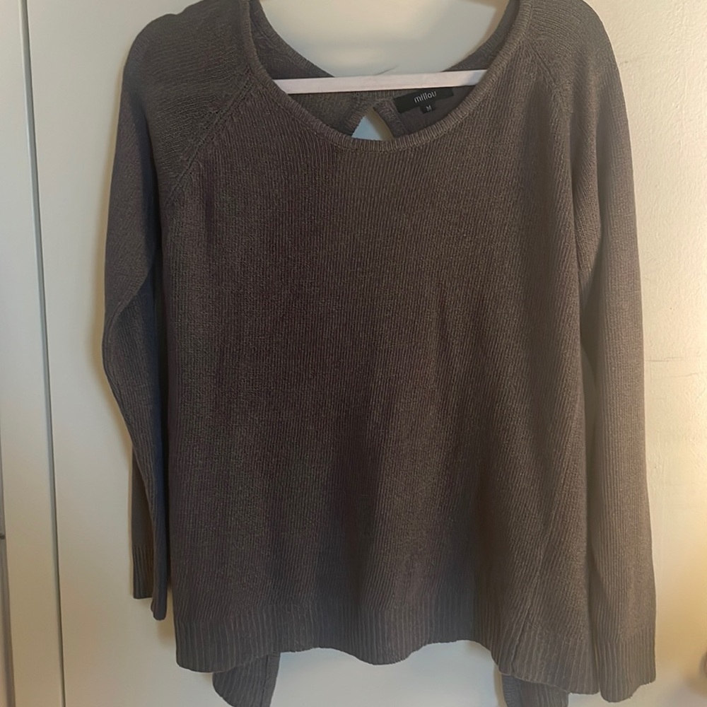 Grey light weight open back sweater